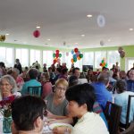 Sangha gathers for lunch