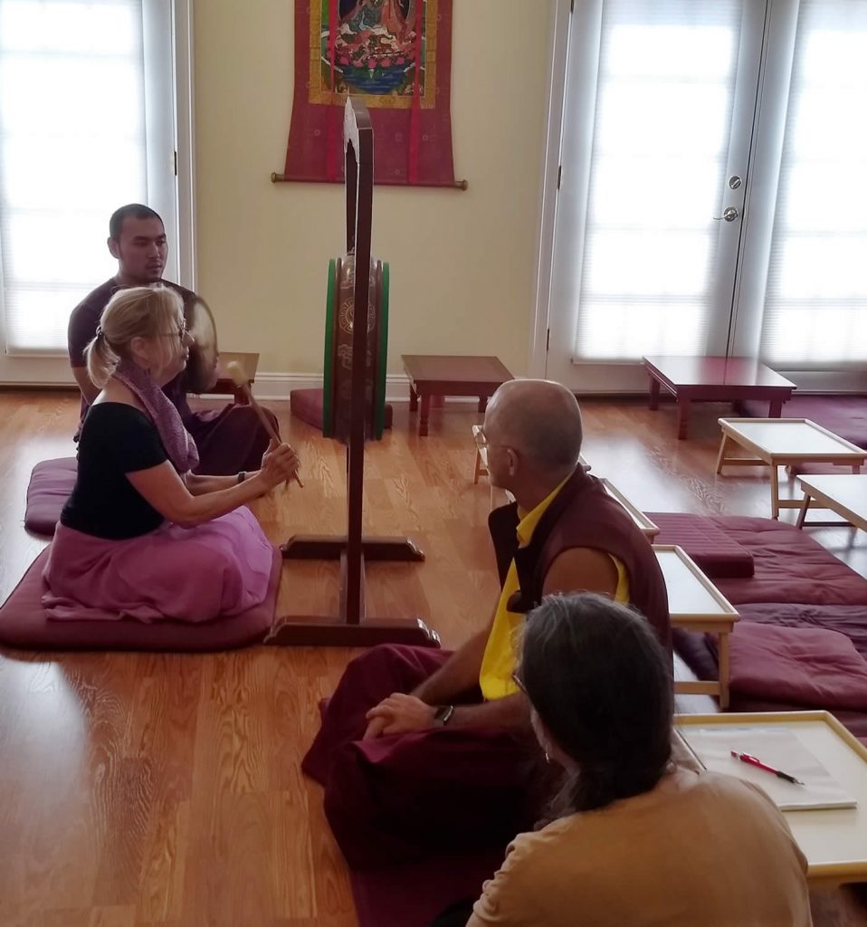 Ven. Choktrul Ngawang Jigdral Rinpoche with drum students