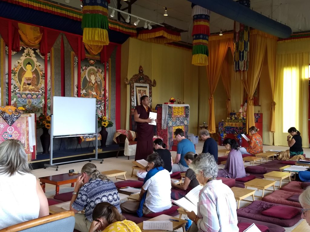Ven. Khenpo Namdrol Gyatso with Tibetan language students